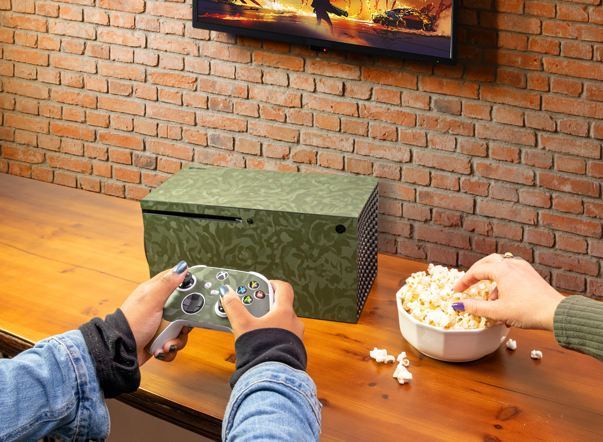 Family enjoying their skins-style appliances