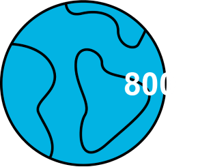 900+ locations spanning over 50 countries around the world.